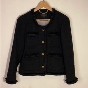 NWOT J.Crew Lady tweed jacket blazer black size 6